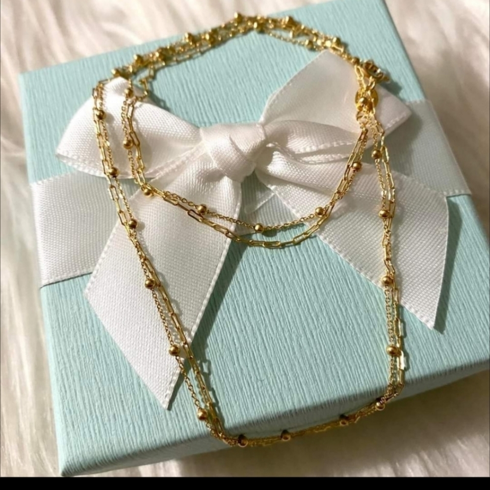 💥SOLD 💥Double Chain 18k Necklace✨️